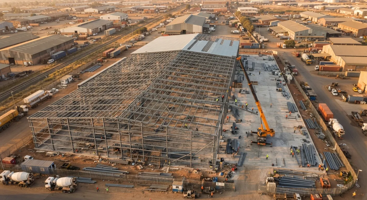 Aerial view of a Construction Company site